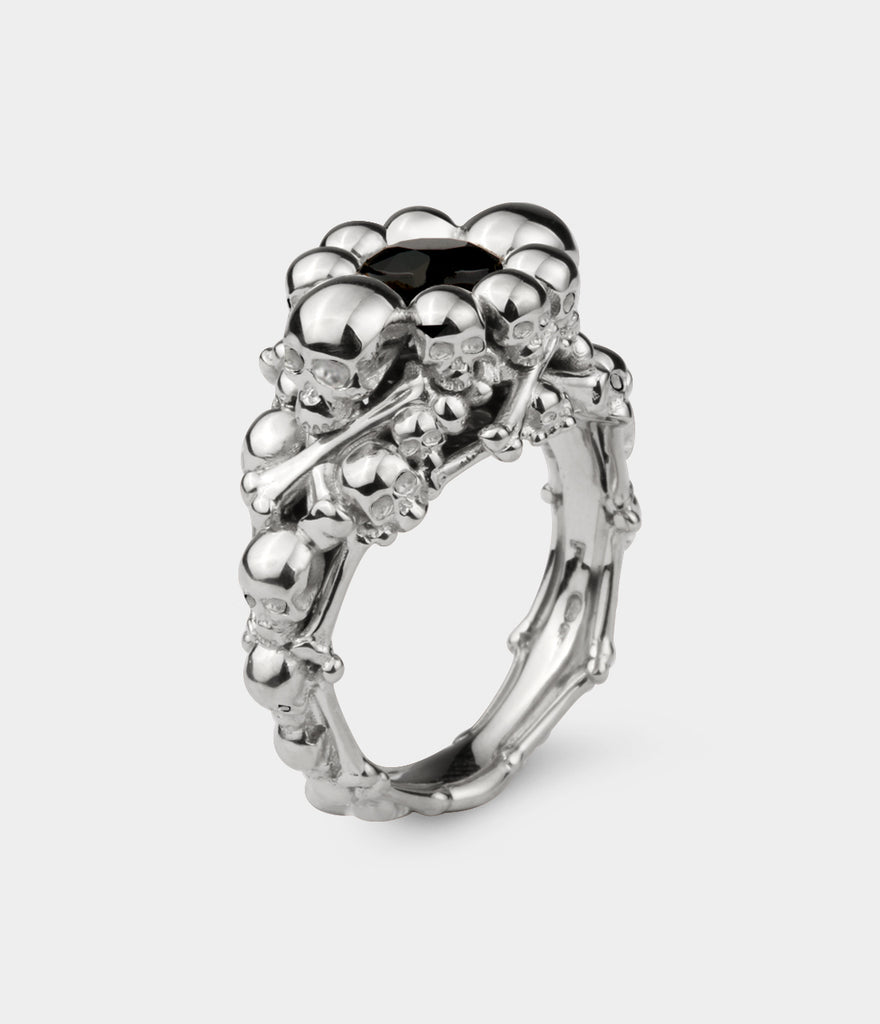 Sterling silver skull engagement on sale rings