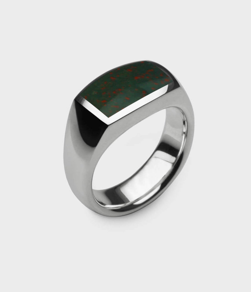 Stainless Steel Ring, Wedding Band, Engagement Ring, India Bloodstone, Made To popular Order.