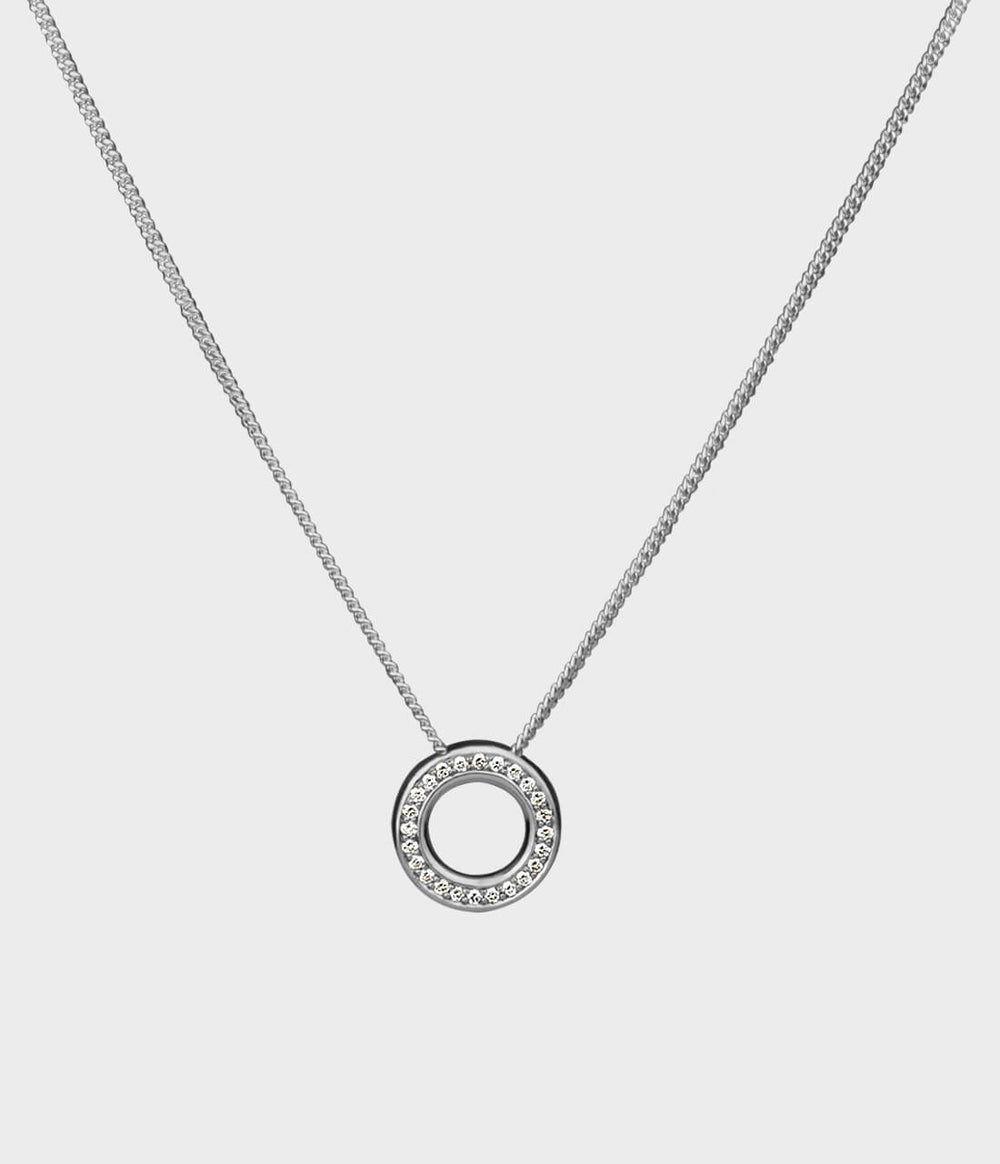 Diamond Mini Pop Necklace / Sterling Silver with Round Brilliant Cut Diamonds approx 0.1ct