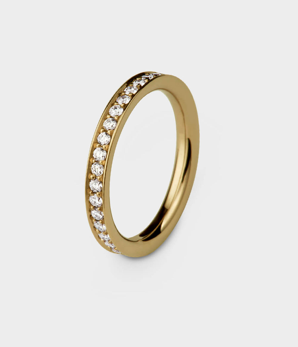 Glimmer of Light Eternity Ring in 18ct Yellow Gold with Diamonds, Size L