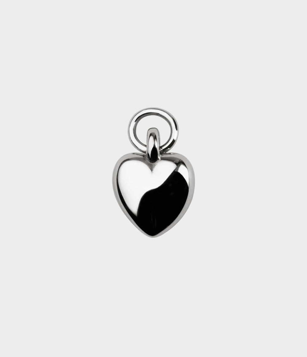 Heart Charm / Sterling Silver / no stones