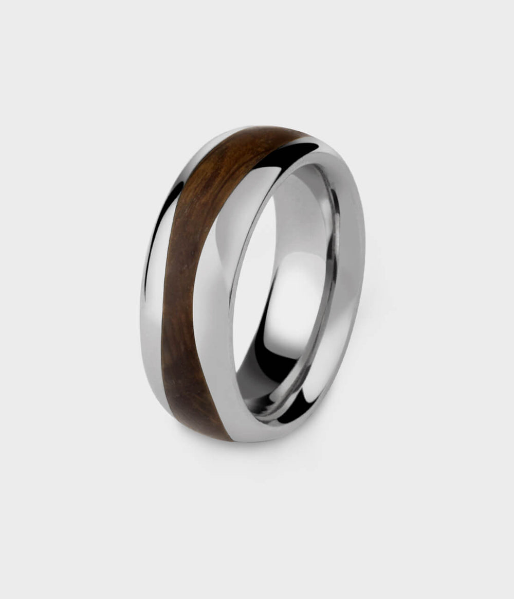 London Oak Wave Ring - Silver, Size Q