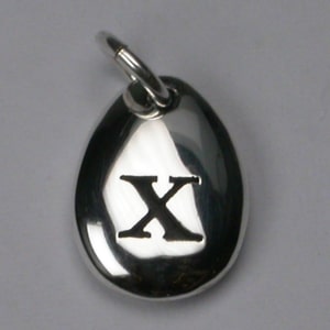 Silver Alphabet Charm - x